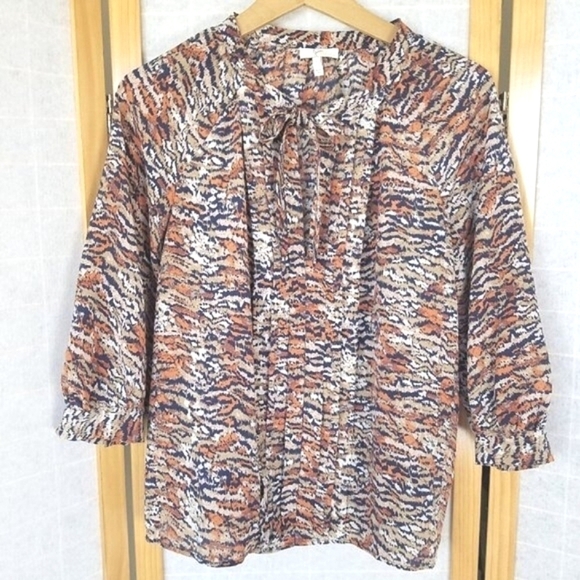Joie Silk Blouse Printed Multicolor Top Mirabella Size Small - Picture 1 of 9